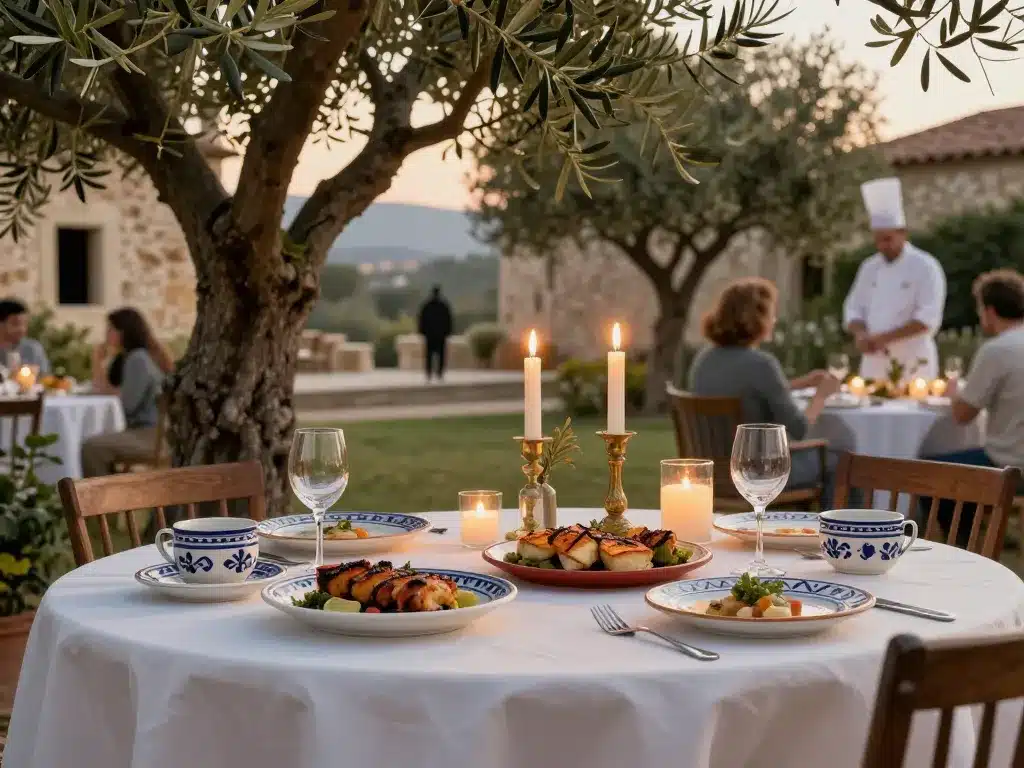 casa maca ibiza table extérieure cuisine méditerranéenne