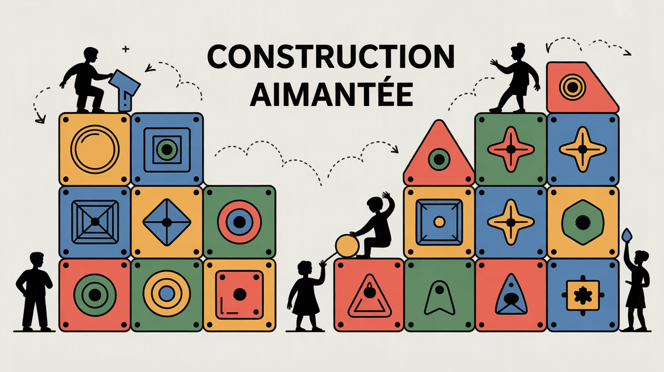 illustration construction aimantée structures enfants adultes