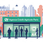 credit agricole paris agence illustration moderne