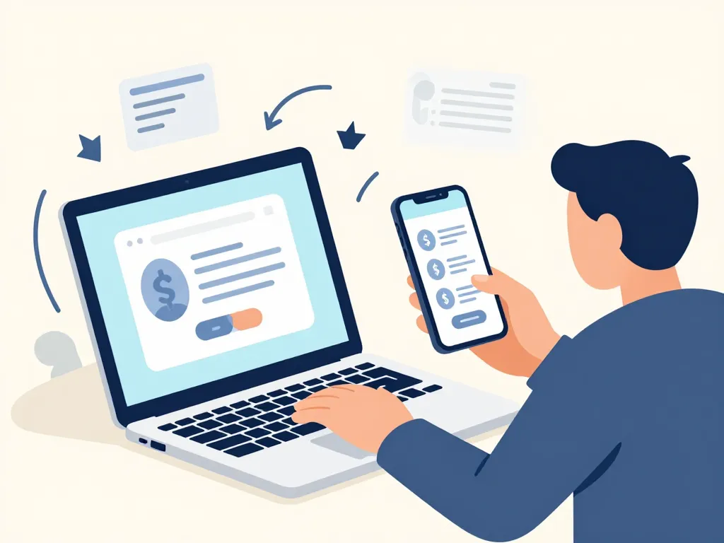 Personne effectuant un credit agricole virement bancaire en ligne