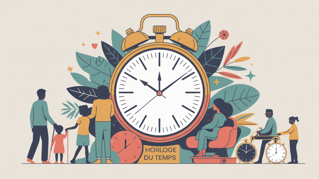 illustration horloge du temps vie quotidienne
