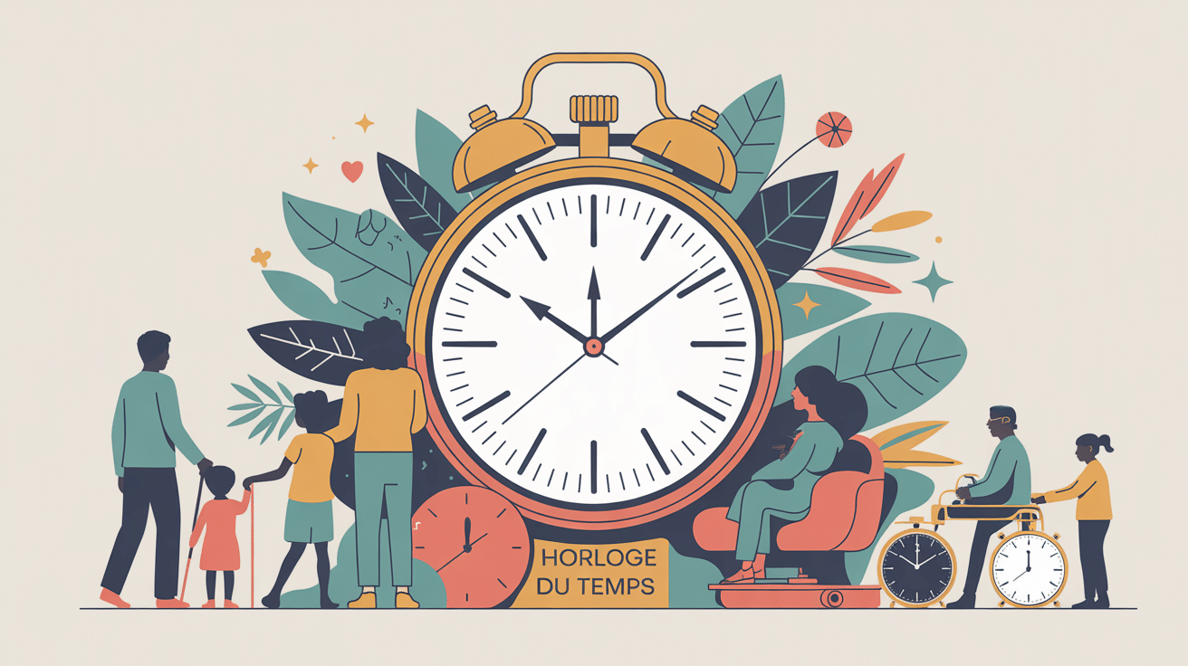 illustration horloge du temps vie quotidienne