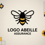 logo abeille assurance vecteur moderne sécurité confiance