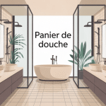 Salle de bain optimisée avec paniers douche design