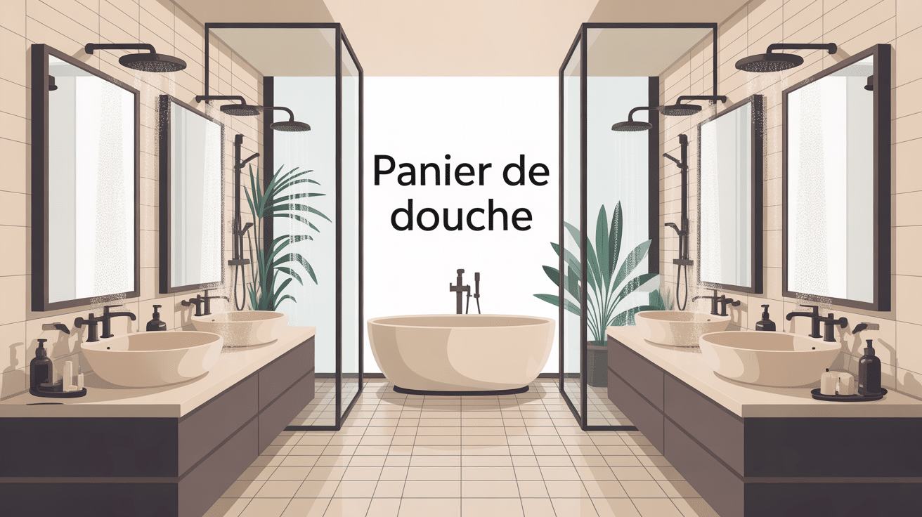 Salle de bain optimisée avec paniers douche design