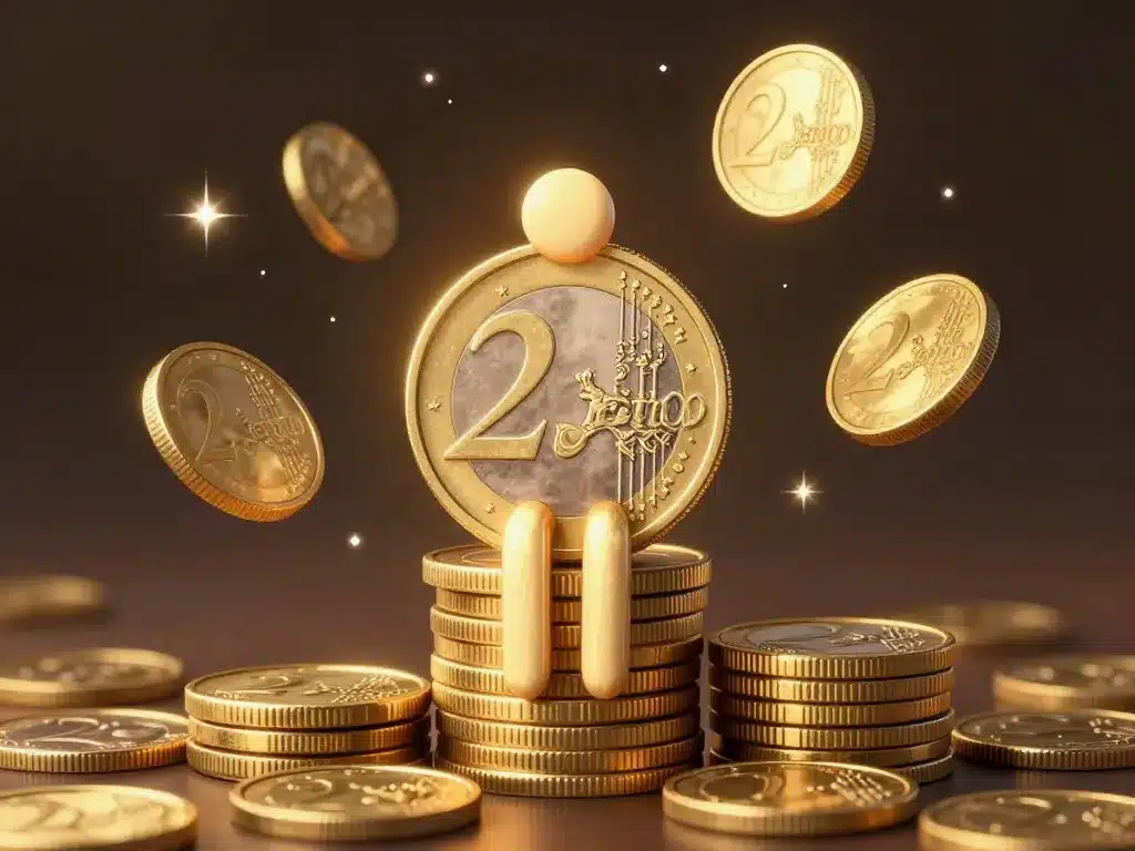 piece 2 euro bonhomme baton sur pile montant rarete