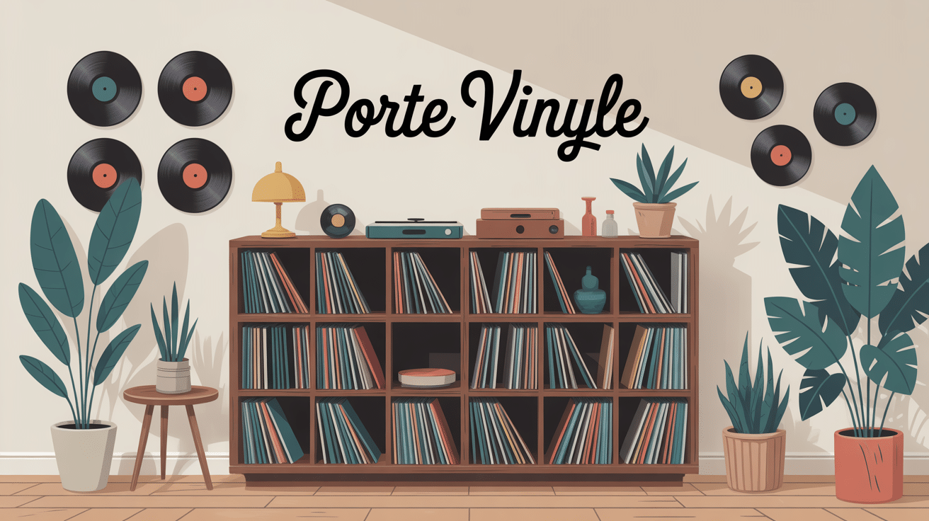 porte vinyle différents modèles dans un salon design