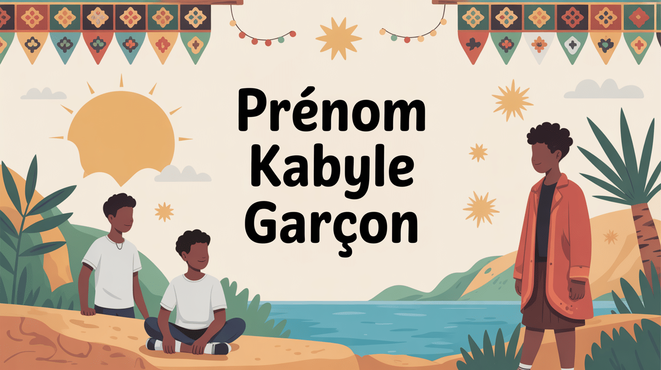 Illustration prenom kabyl garcon symbole tradition amazigh