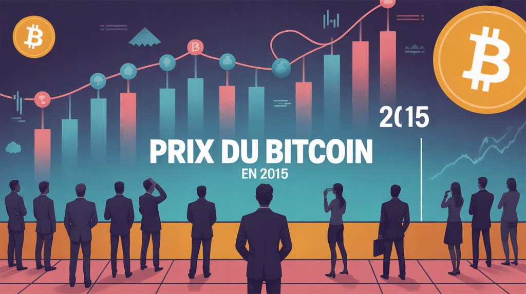graphique stylisé montrant le prix du bitcoin en 2015