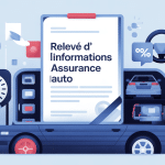 Illustration relevé d'informations assurance auto sur tableau de bord
