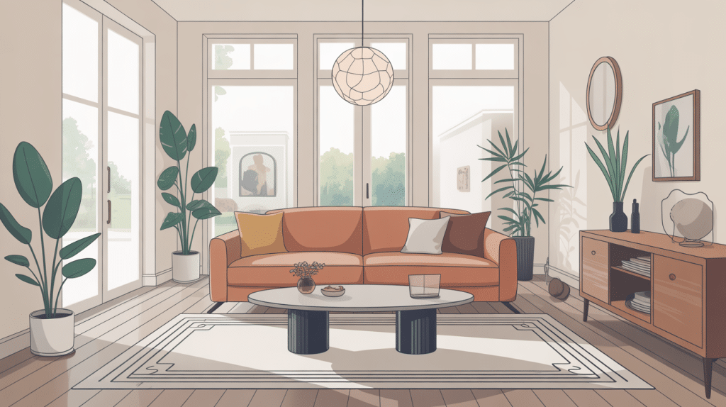 illustration tables basse salon design contemporaine