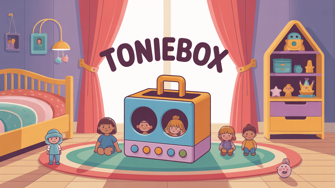 Illustration tonieboxes et figurines magnétiques dans une chambre d'enfant