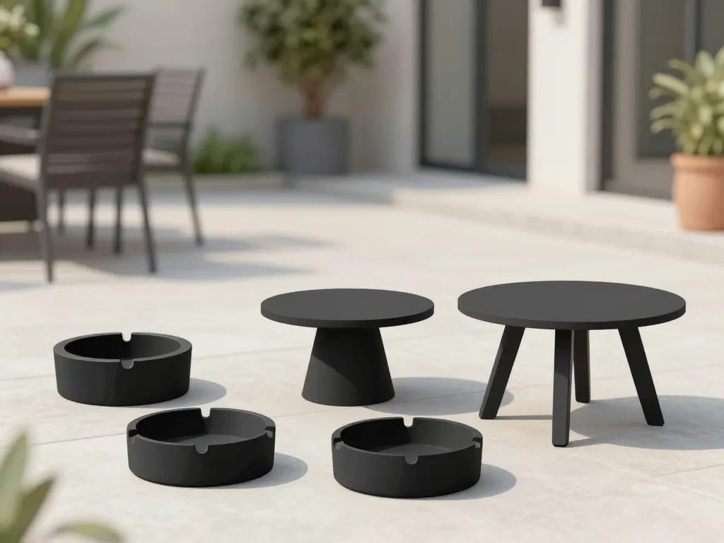 Types de cendrier exterieur sur patio moderne