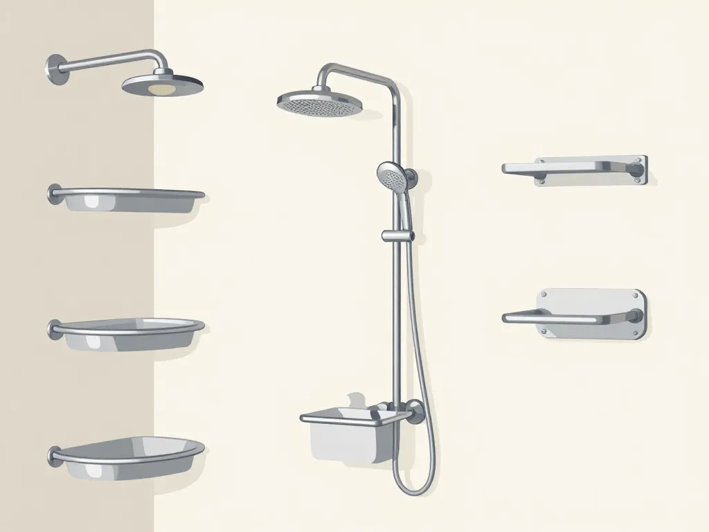 Différents types de panier douche dans une salle de bain