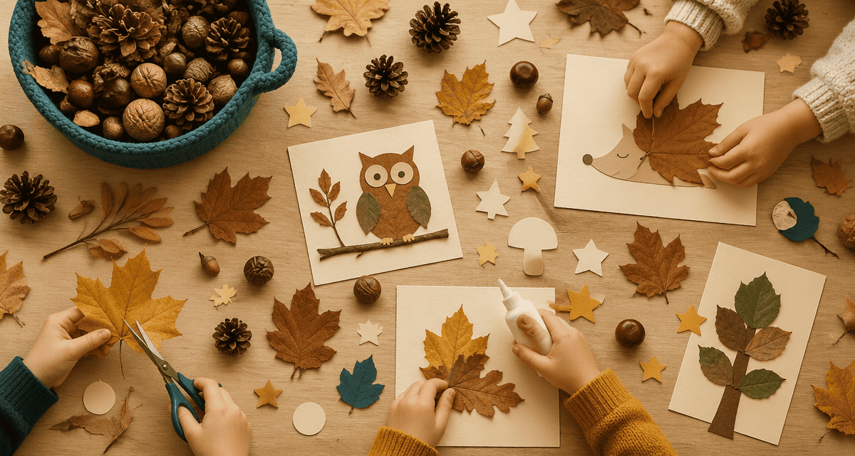 bricolage automne maternelle feuilles et trésors naturels