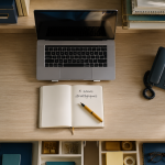 organiser un bureau avec 5 zones distinctes vue dessus