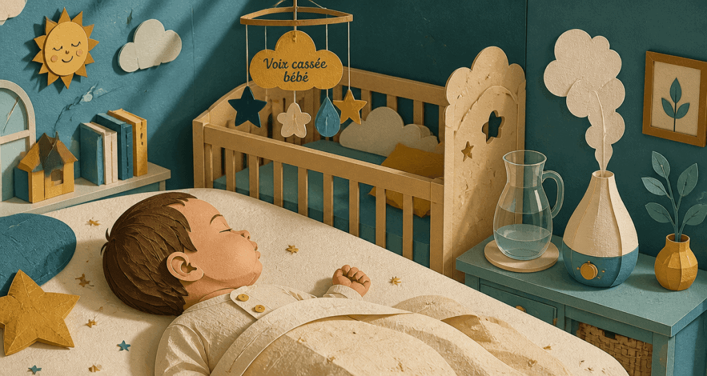 bébé voix cassée sans fièvre sans toux dans sa chambre