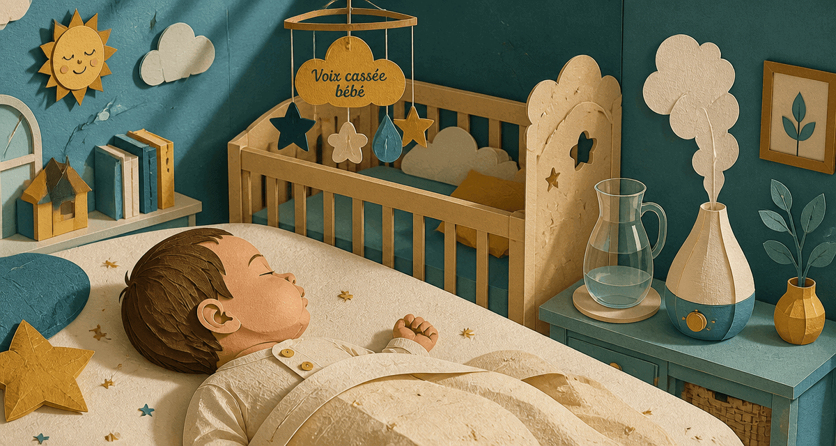 bébé voix cassée sans fièvre sans toux dans sa chambre