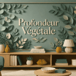 decoration murale vert sauge avec tableau vegetal