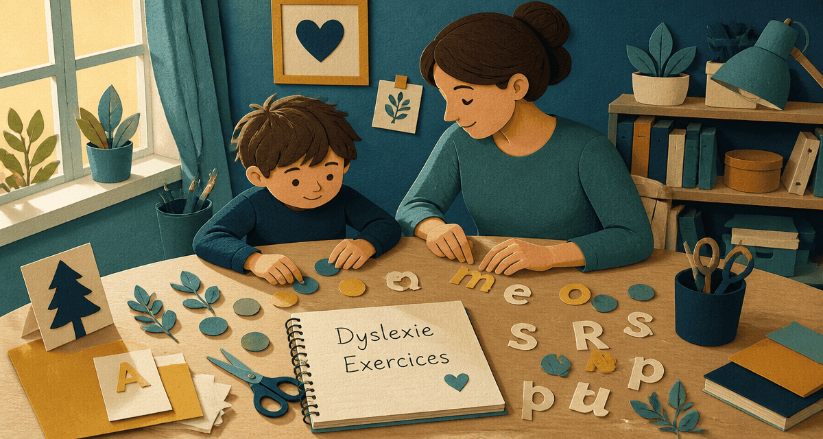 dyslexie exercices enfant parent jetons lettres papier