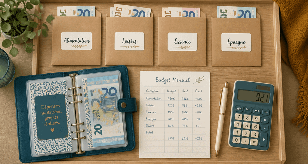 enveloppe budgétaire sur bureau avec euros