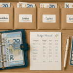 enveloppe budgétaire sur bureau avec euros