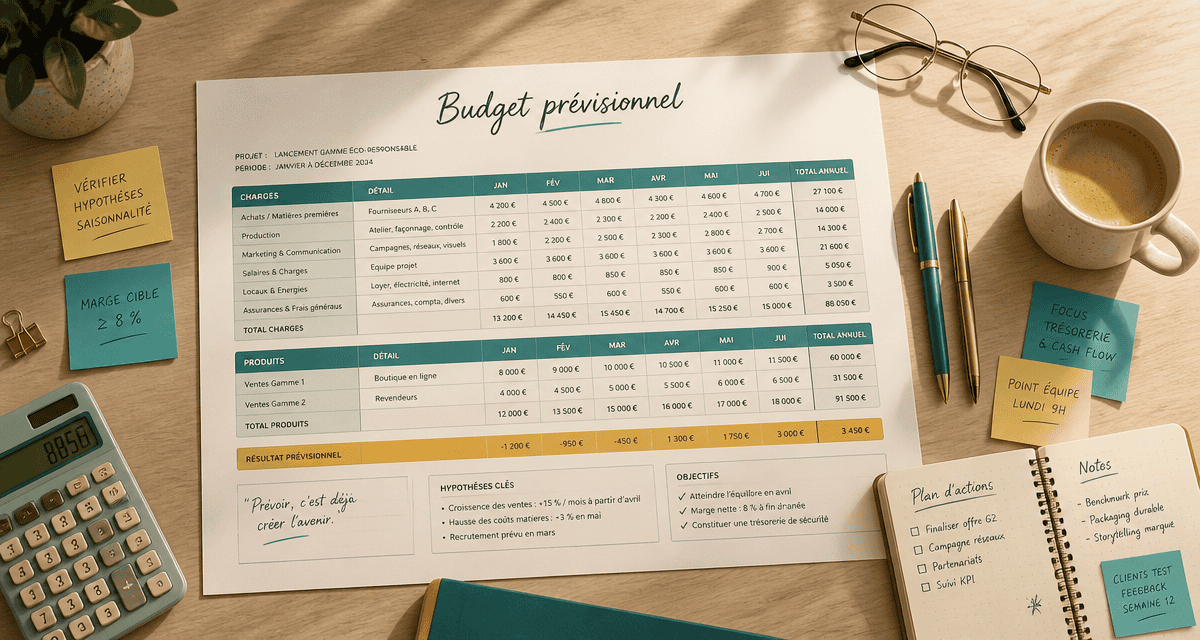 exemple budget prévisionnel sur bureau