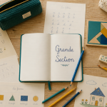 matériel grande section sur table d'écolier