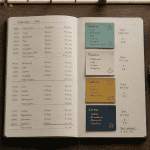 kakeibo carnet 4 categories post-it