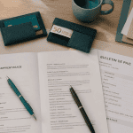 pension alimentaire et apprentissage, bureau et documents