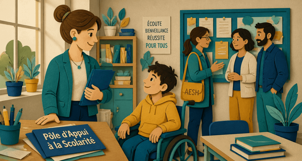 élève handicap pas aesh aide humaine classe