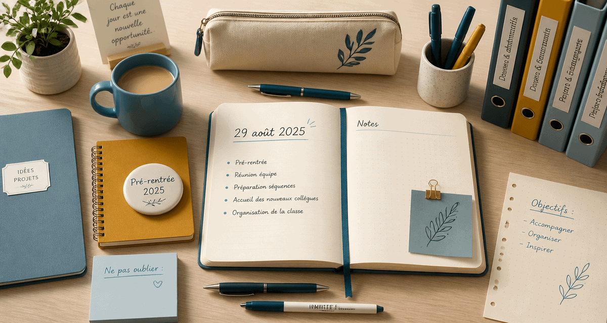 pré rentrée 2025 bureau organisé agenda