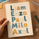 prenom garcon 4 lettres en papier decoupe