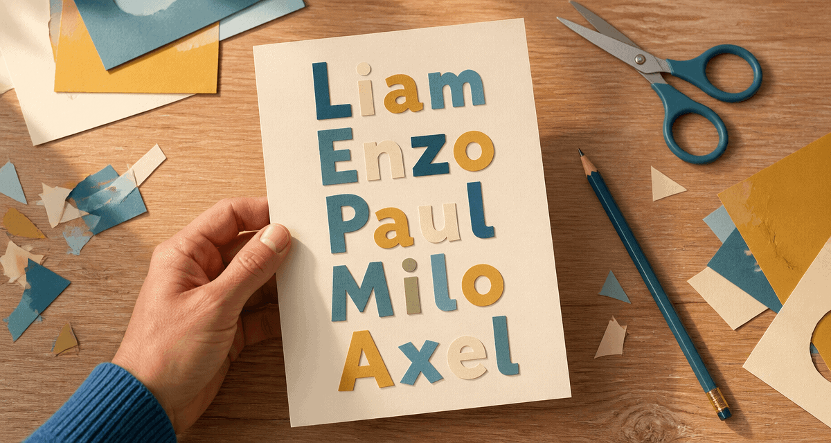 prenom garcon 4 lettres en papier decoupe