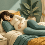 Quel coté dormir enceinte femme allongée coussin