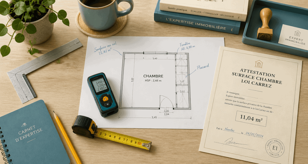 surface chambre loi carrez plan et outils de mesure