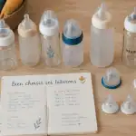 combien de biberons acheter et quelle taille, biberons variés sur plan de travail