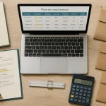 Courtage définition : documents de courtage et intermédiaire sur une table