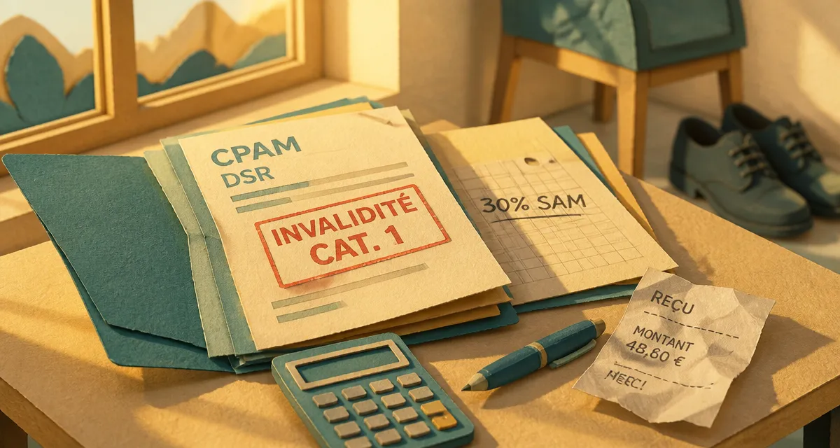 Invalidité catégorie 1 inconvenient : dossier CPAM et risques financiers