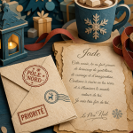 Lettre du père noël personnalisée gratuite à imprimer sur table de Noël