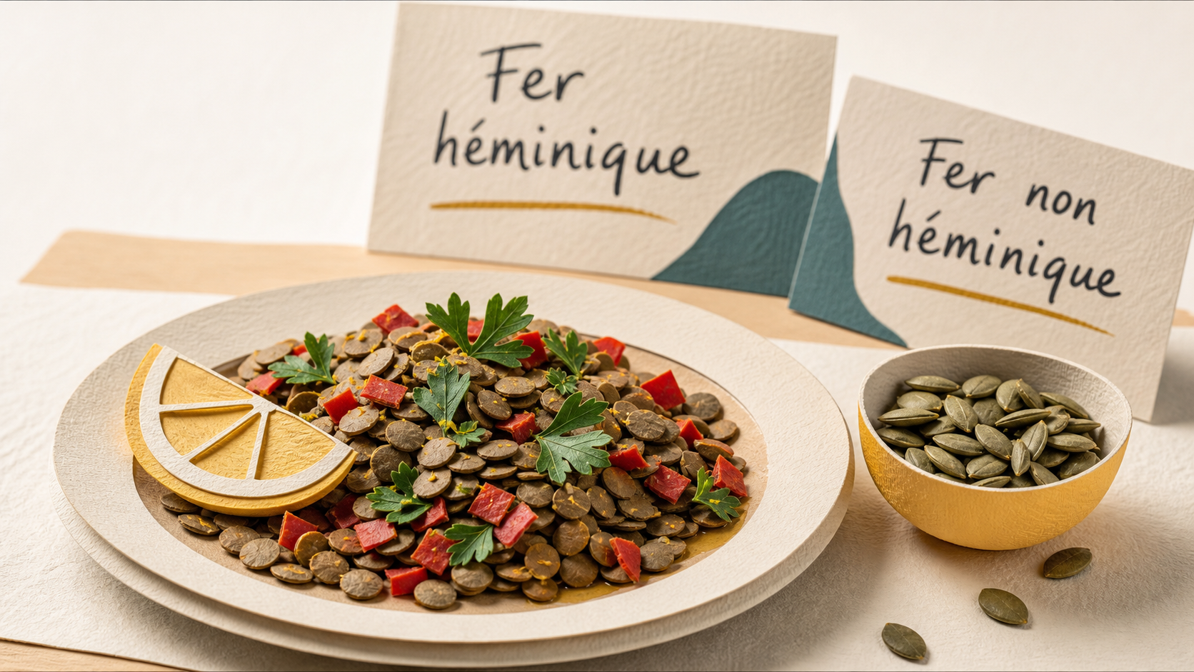 Liste d aliments riche en fer : lentilles et graines de courge riches en fer