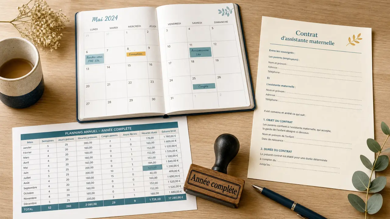Annee complete assistante maternelle : calendrier congés et semaines