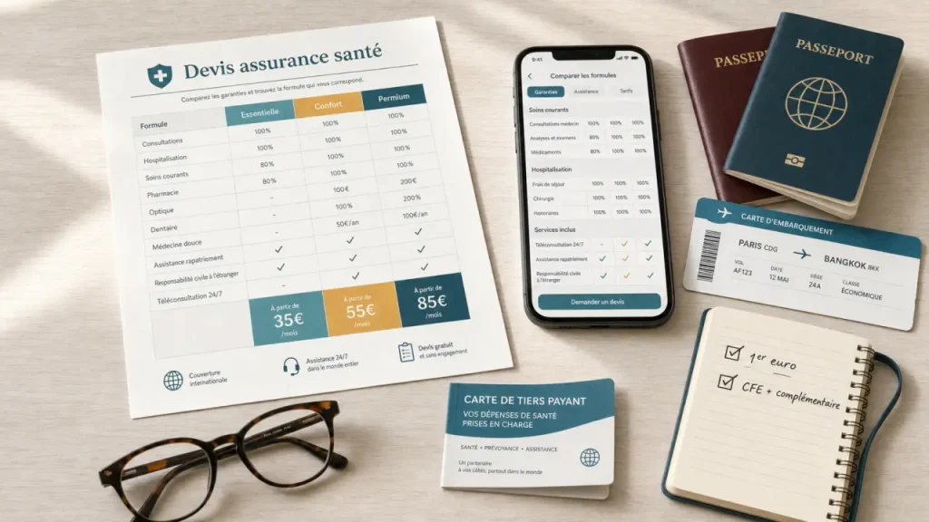 Santexpat : comparer 1er euro, CFE et assurance voyage avant de souscrire