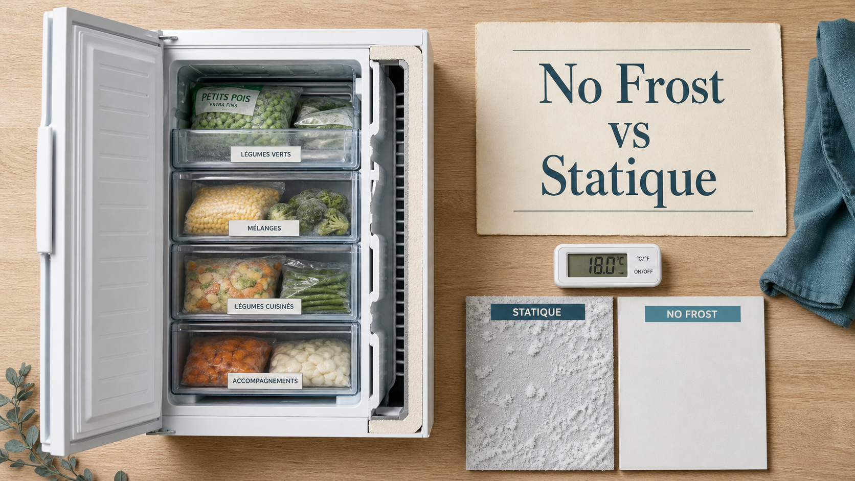 Comparatif congélateur armoire : No Frost vs statique, 5 critères techniques