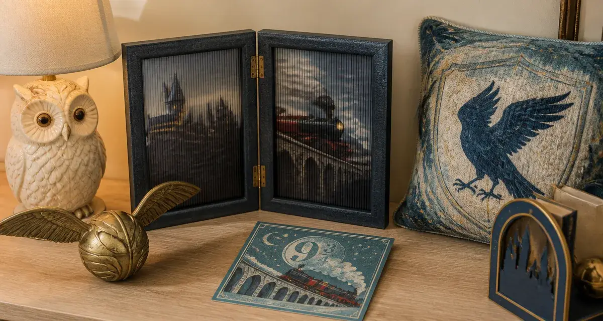 Décoration Harry Potter pour chambre avec lampe Hedwige Serdaigle et Golden Snitch