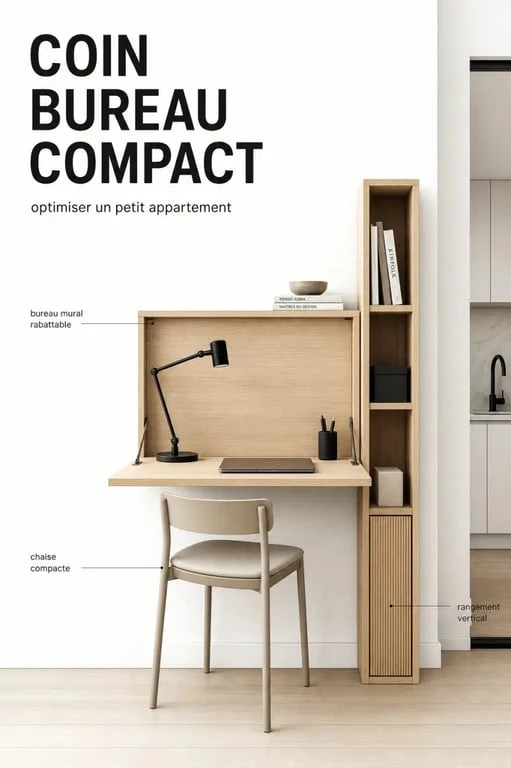 Aménager un bureau dans un petit espace avec un mobilier gain de place