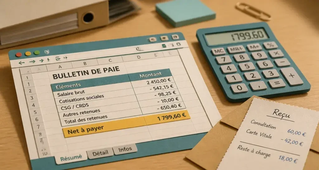 Feuille de calcul solde de tout compte : net à payer