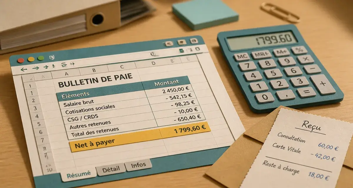 Feuille de calcul solde de tout compte : net à payer