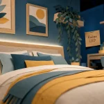 Ruban LED déco chambre : lumière chaude et bleu pour ambiance