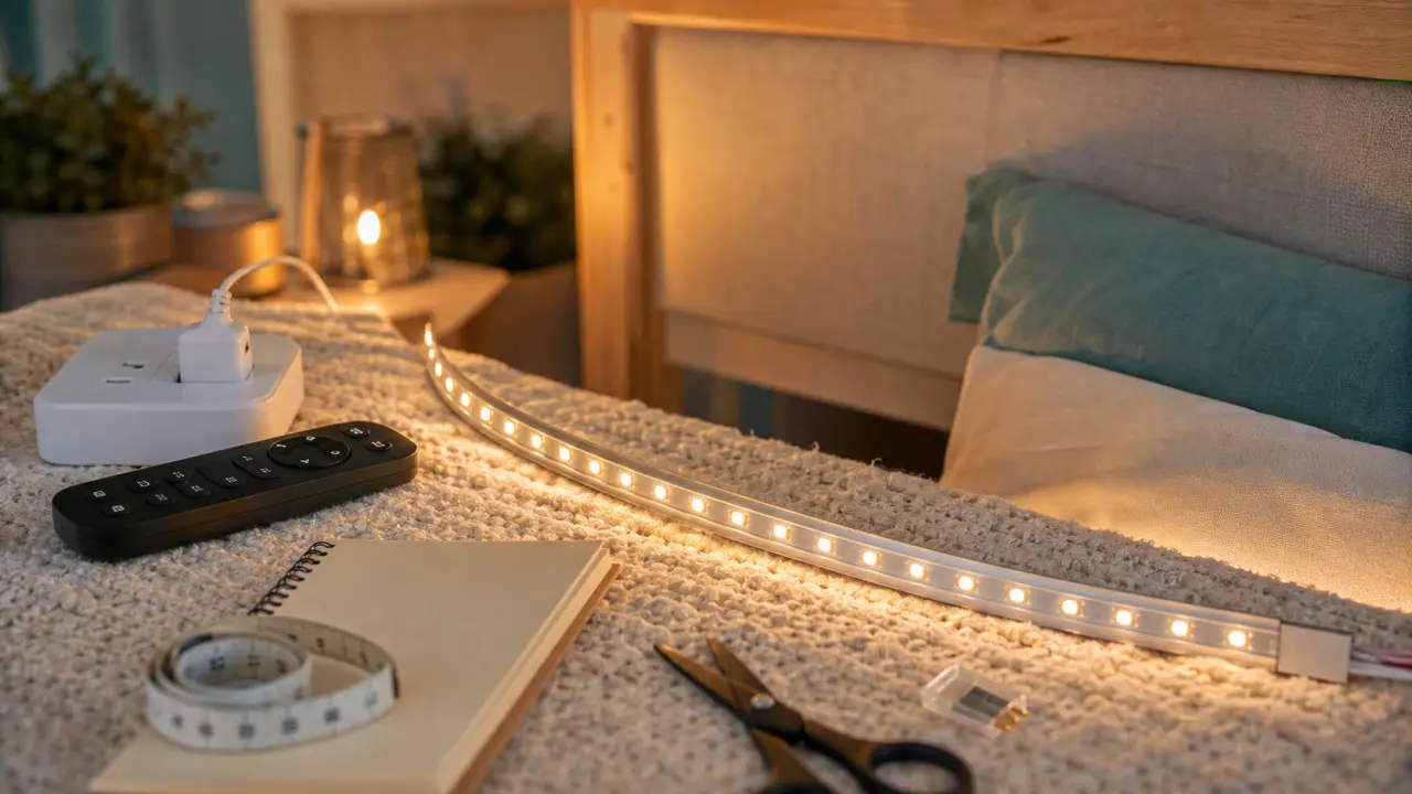 Ruban LED déco chambre RGBW et blanc chaud, ambiance cosy